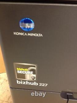KONICA Minolta Bizhub 227 MultiFunction Printer withToner, Duplex, 45K Pages Printed