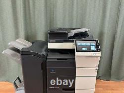 Konica Minolta Bizhub C558 Color Copier Printer Book Finisher Low Usage 110k
