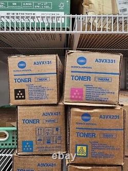 Set of Genuine Konica Minolta TN620 CMYK Toner A3VX131 A3VX231 A3VX331 A3VX431