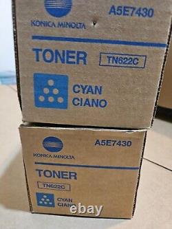 TN622C Set of Two Konica Minolta Cyan Toner Cartridges C1085 C1100 C6085